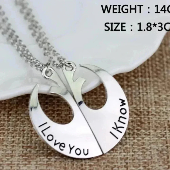Star Wars Rebellion I Love You More 2 Necklaces - Picture 1 of 2